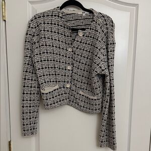 Uniqlo Women's Black and White Textured Blazer